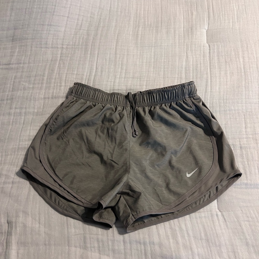Nike Women's Grey Athletic Shorts with Swoosh